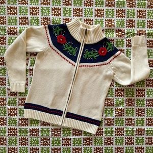 Retro-inspired zip-up sweater